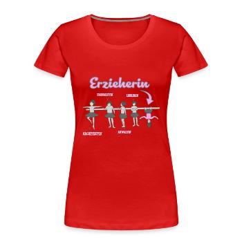 Erzieherin Traumjob - Frauen Premium Bio T-Shirt - Rot - Vorne - Mia (176cm)