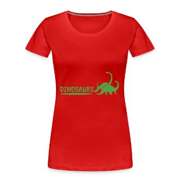 Dinosaurs in green - Women's Premium Organic T-Shirt - red - Front - Mia (176cm)