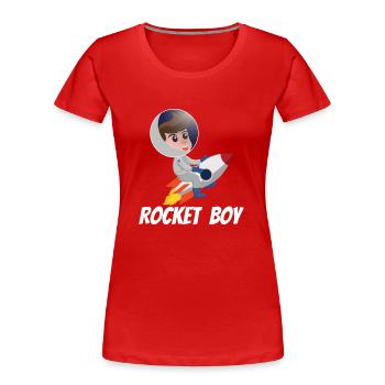 SPACE / ROCKET: Rocket Boy - Frauen Premium Bio T-Shirt - Rot - Vorne - Mia (176cm)