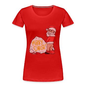 Ugly Christmas Lustig - Frauen Premium Bio T-Shirt - Rot - Vorne - Mia (176cm)