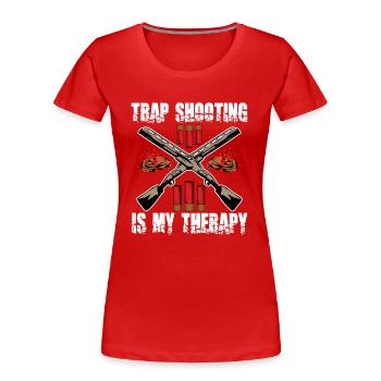 Clay pigeon shooting Clay pigeon shooting shooting - Women's Premium Organic T-Shirt - red - Front - Mia (176cm)
