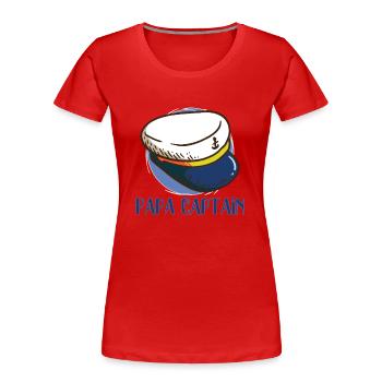 Bateau Papa Capitaine de bateau Ponton Marin Croisière - T-shirt bio Premium Femme - rouge - Devant - Mia (176cm)