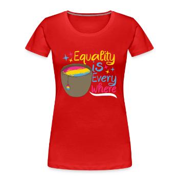 Pansexual Gay Pansexualité Asexualité - T-shirt bio Premium Femme - rouge - Devant - Mia (176cm)