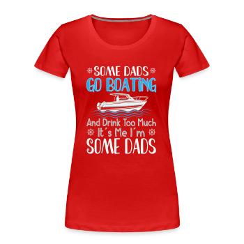 Bateau Papa Capitaine de bateau Ponton Marin Croisière - T-shirt bio Premium Femme - rouge - Devant - Mia (176cm)