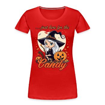 Little Halloween Witch - Women's Premium Organic T-Shirt - red - Front - Mia (176cm)