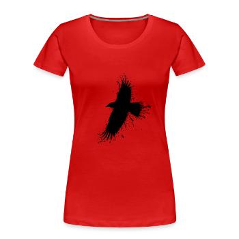 Ink Raven - Women's Premium Organic T-Shirt - red - Front - Mia (176cm)