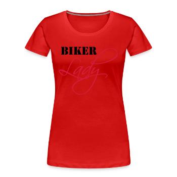 Biker Lady - Frauen Premium Bio T-Shirt - Rot - Vorne - Mia (176cm)