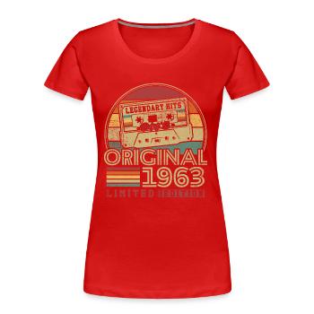 Original 1963 Vintage Birthday Gift 1963 - Women's Premium Organic T-Shirt - red - Front - Mia (176cm)