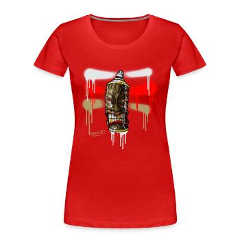 SPRAY A TIKI iii-a01rb-07 - Frauen Premium Bio T-Shirt - Rot - Vorne - Mia (176cm)