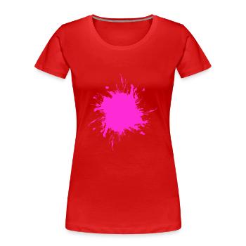 Fleck Farbe Gespritzt Schmutz schmutzig Pink - Frauen Premium Bio T-Shirt - Rot - Vorne - Mia (176cm)