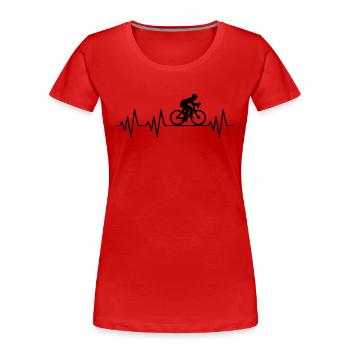 Herzschlag Fahrrad Fahrradfahrer Fahrradfahren - Frauen Premium Bio T-Shirt - Rot - Vorne - Mia (176cm)