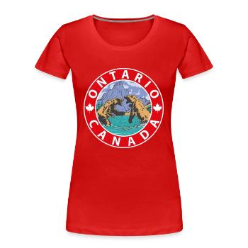 Ontario - T-shirt bio Premium Femme - rouge - Devant - Mia (176cm)