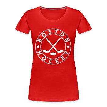 Boston Eishockey - Frauen Premium Bio T-Shirt - Rot - Vorne - Mia (176cm)