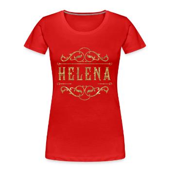 Helena gold - Frauen Premium Bio T-Shirt - Rot - Vorne - Mia (176cm)