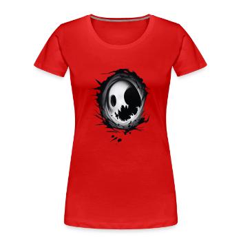Geist, der aus einem Loch auftaucht - Frauen Premium Bio T-Shirt - Rot - Vorne - Mia (176cm)