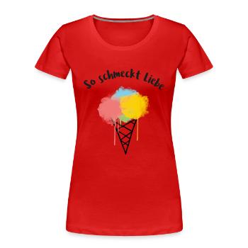 Eis ist Liebe - Frauen Premium Bio T-Shirt - Rot - Vorne - Mia (176cm)
