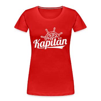 Kapitän Steuerrad Bootsfahrer Steuermann Segeln - Frauen Premium Bio T-Shirt - Rot - Vorne - Mia (176cm)