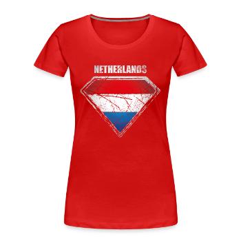 Niederlande Holland Superheld Flagge Symbol - Frauen Premium Bio T-Shirt - Rot - Vorne - Mia (176cm)