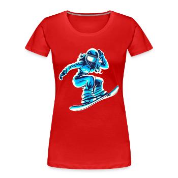 snowboarderin blau weiss frauen - Frauen Premium Bio T-Shirt - Rot - Vorne - Mia (176cm)