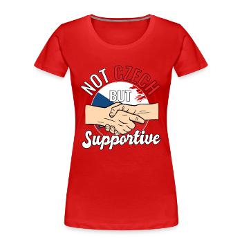 Not Czech But Supportive Country Traveler Czech - Frauen Premium Bio T-Shirt - Rot - Vorne - Mia (176cm)