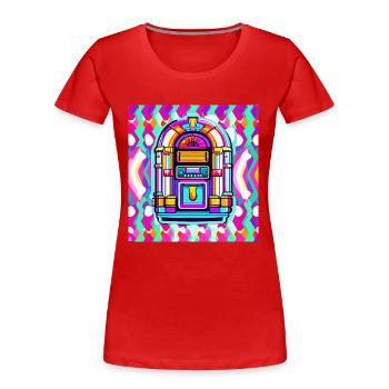 Jukebox / Musikautomat / Retro / 50er Jahre - Frauen Premium Bio T-Shirt - Rot - Vorne - Mia (176cm)