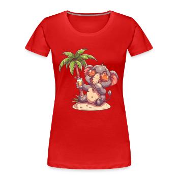 Mammut Sommer Strand Urlaub - Frauen Premium Bio T-Shirt - Rot - Vorne - Mia (176cm)