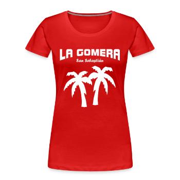 La Gomera - San Sebastián - Frauen Premium Bio T-Shirt - Rot - Vorne - Mia (176cm)