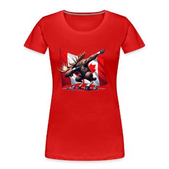Elch entfesselt: Kanadischer Elan - Frauen Premium Bio T-Shirt - Rot - Vorne - Mia (176cm)