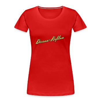 Dessau-Roßlau - Frauen Premium Bio T-Shirt - Rot - Vorne - Mia (176cm)