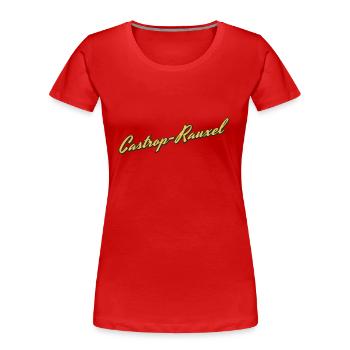 Castrop-Rauxel - Frauen Premium Bio T-Shirt - Rot - Vorne - Mia (176cm)