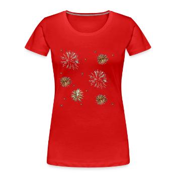 Feux d’artifice - T-shirt bio Premium Femme - rouge - Devant - Mia (176cm)