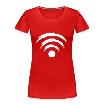 Wifi symbol white - Women's Premium Organic T-Shirt - red - Front - Mia (176cm)