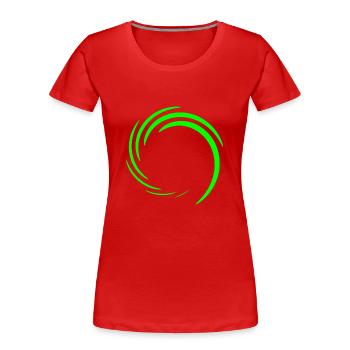 Kreis Wirbel Kreisform Grün - Frauen Premium Bio T-Shirt - Rot - Vorne - Mia (176cm)