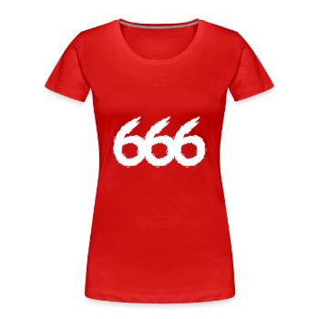 666 number symbol - Women's Premium Organic T-Shirt - red - Front - Mia (176cm)