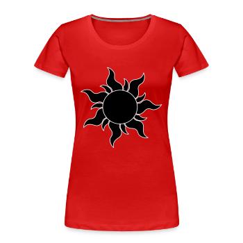 Sonne - Frauen Premium Bio T-Shirt - Rot - Vorne - Mia (176cm)