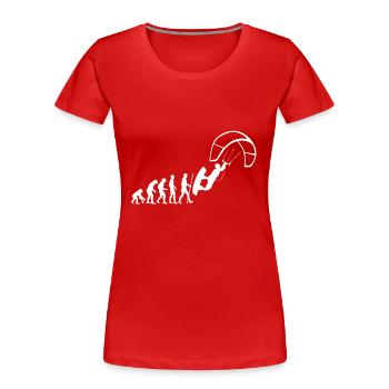 Évolution du cerf-volant - T-shirt bio Premium Femme - rouge - Devant - Mia (176cm)