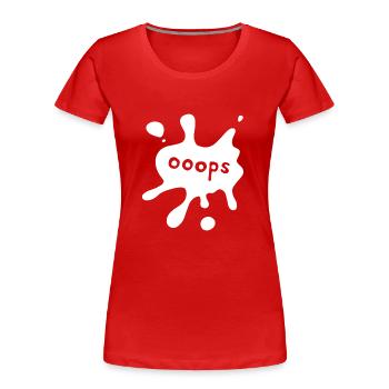Fleck ooops white - Frauen Premium Bio T-Shirt - Rot - Vorne - Mia (176cm)