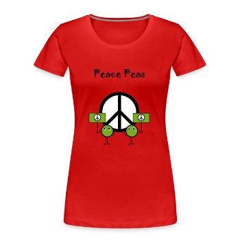 Peace peas - Women's Premium Organic T-Shirt - red - Front - Mia (176cm)