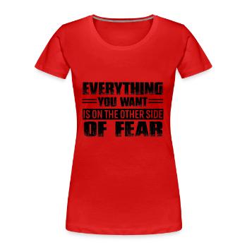 Motivation - Frauen Premium Bio T-Shirt - Rot - Vorne - Mia (176cm)