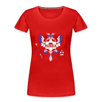 Drapeau de la Russie Moscou Poutine nation russe - T-shirt bio Premium Femme - rouge - Devant - Mia (176cm)