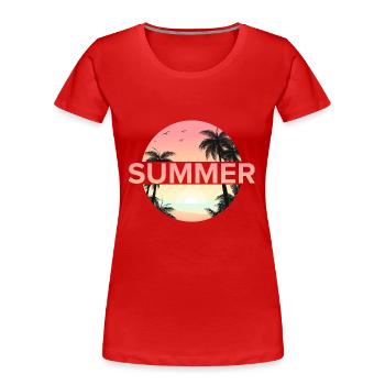 plage - T-shirt bio Premium Femme - rouge - Devant - Mia (176cm)