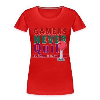 Gambling Gaming Gift Idea Nerd - Women's Premium Organic T-Shirt - red - Front - Mia (176cm)