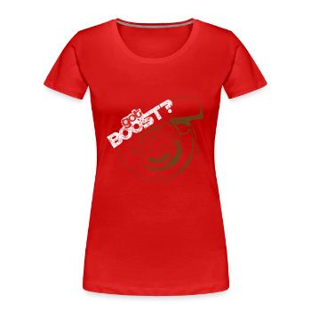 automobile - Women's Premium Organic T-Shirt - red - Front - Mia (176cm)