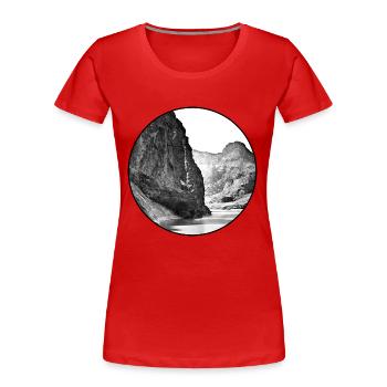 Nature - Mountains - Photography - Black and White - Women's Premium Organic T-Shirt - red - Front - Mia (176cm)