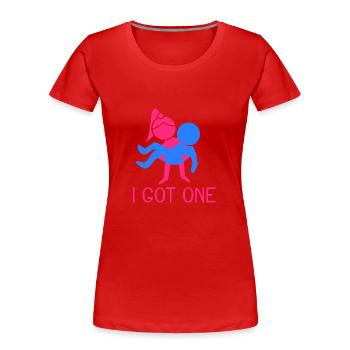 Ich habe einen Spruch Braut Junggesellin Hochzeit - Frauen Premium Bio T-Shirt - Rot - Vorne - Mia (176cm)