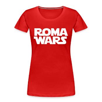 Roma Wars SW Design weiße Buchstaben - Frauen Premium Bio T-Shirt - Rot - Vorne - Mia (176cm)