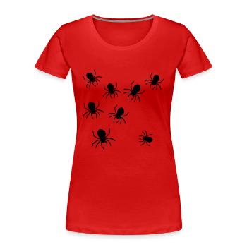 Spinne - Spider - Insekt - Grusel - Halloween - Frauen Premium Bio T-Shirt - Rot - Vorne - Mia (176cm)