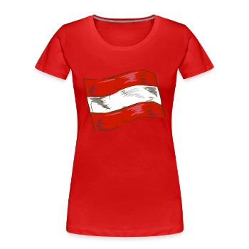Österreich Flagge Austria Österreichische Fahne AT - Frauen Premium Bio T-Shirt - Rot - Vorne - Mia (176cm)