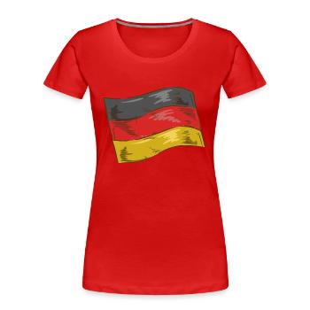 Drapeau allemand Drapeau allemand Utilisé Look Home - T-shirt bio Premium Femme - rouge - Devant - Mia (176cm)