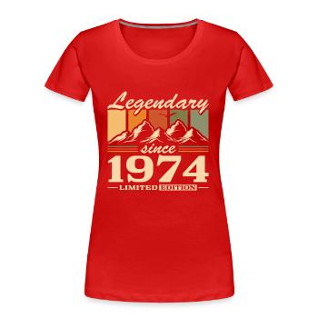 Berge Jahrgang 1974 geboren Geburtstag - Frauen Premium Bio T-Shirt - Rot - Vorne - Mia (176cm)